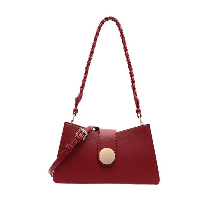Women's Red Bride Wedding Fashion Underarm Baguette Shoulder Bags