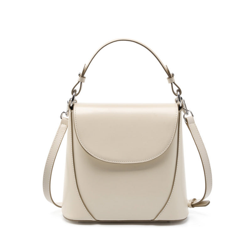 Women's Design Genuine Leather Simple Round High-grade Crossbody Bags