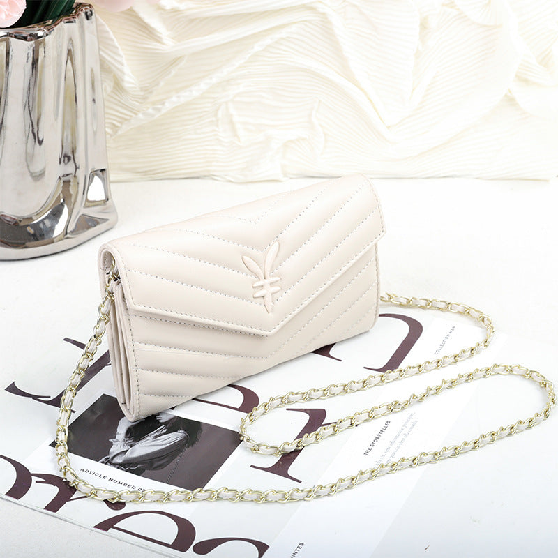 Women's High-grade Sheepskin Chain Mobile Genuine Leather Ladies Wallets