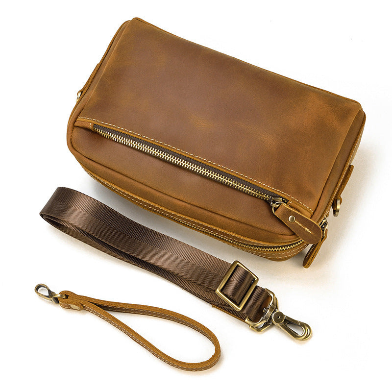 Women's & Men's & Crazy Horse Leather Clutch Vintage Genuine Men's Handbags