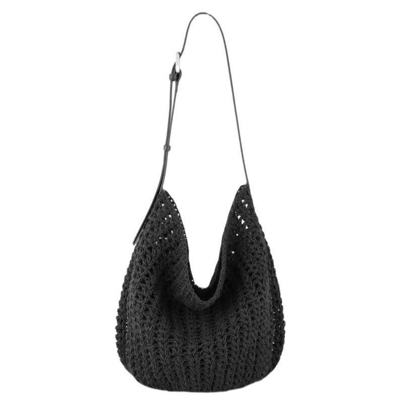 Women's Retro Simple Hollow Weaving Large Capacity Shoulder Bags