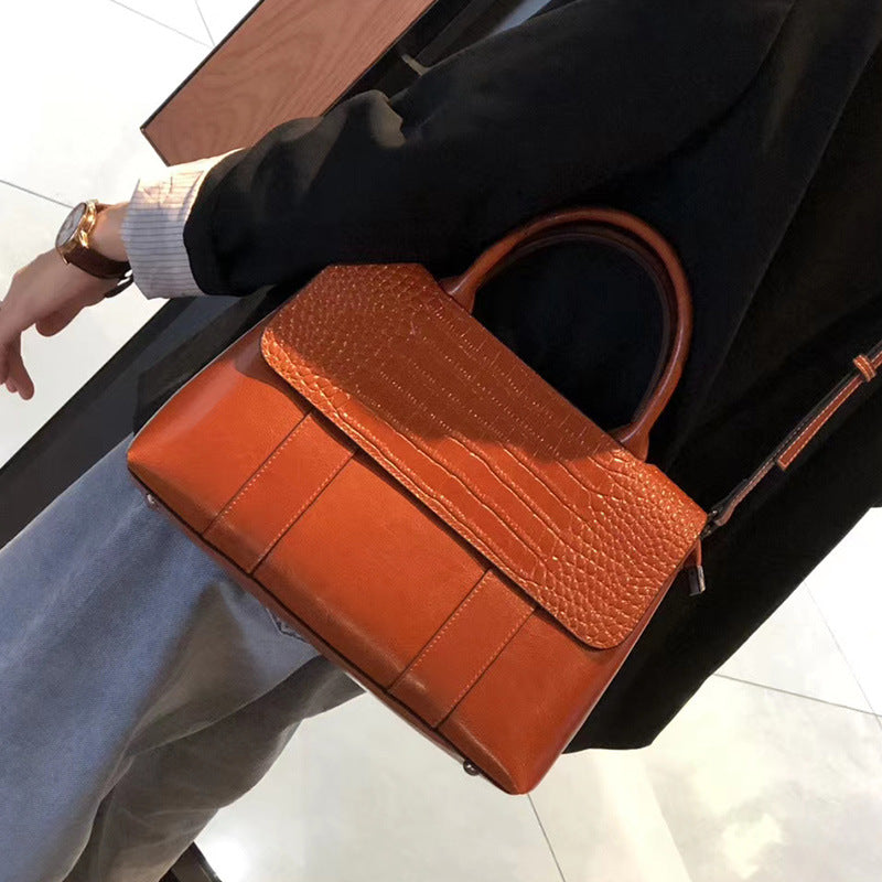 Women's Fashion Genuine Leather Portable Large Capacity Handbags