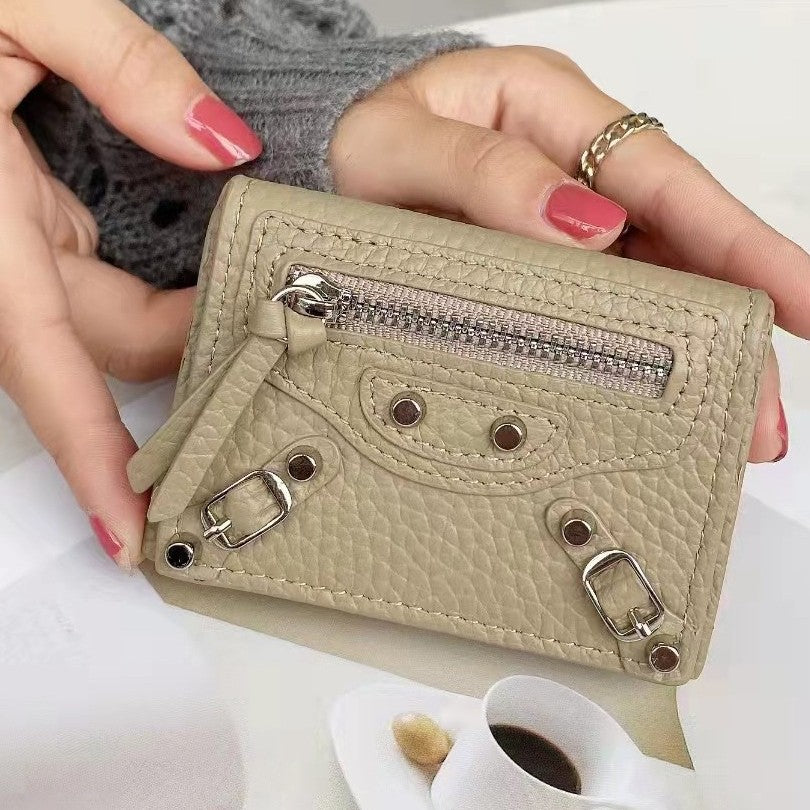 Women's Trend Short Thin Soft Leather Clamp Ladies Wallets
