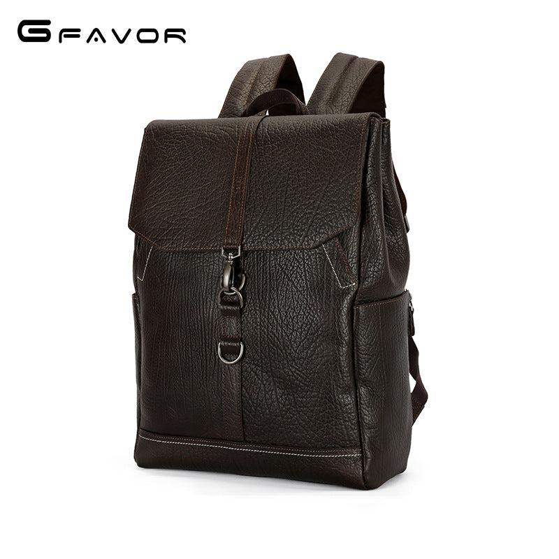 Men's Creative Popular Business Leather Cowhide Backpacks