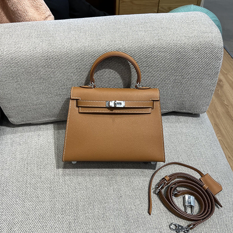 Women's Second Generation Palm Print Kelly Leather Fashion Pouches Mini Shoulder Bags