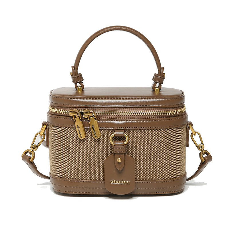 Women's High-grade Design Canvas Box Hand Retro Crossbody Bags