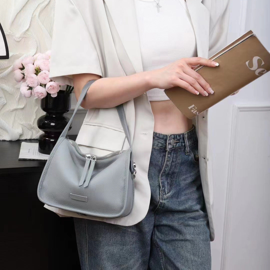 Women's First Layer Korean Niche Design Genuine Armpit Bags