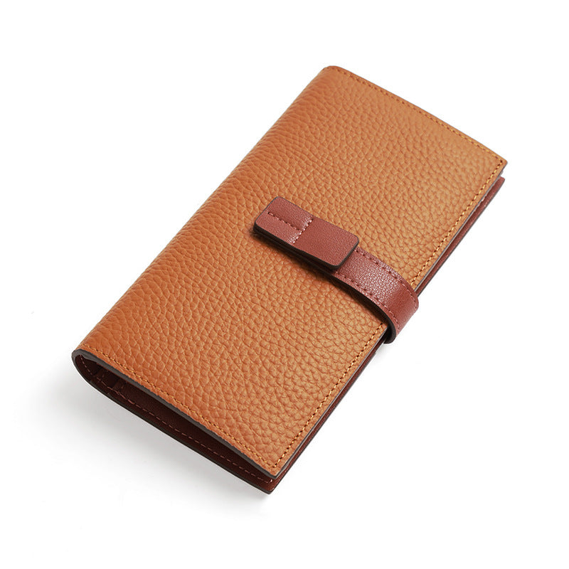 Women's Long Soft Cowhide Multiple Slots Ladies Wallets