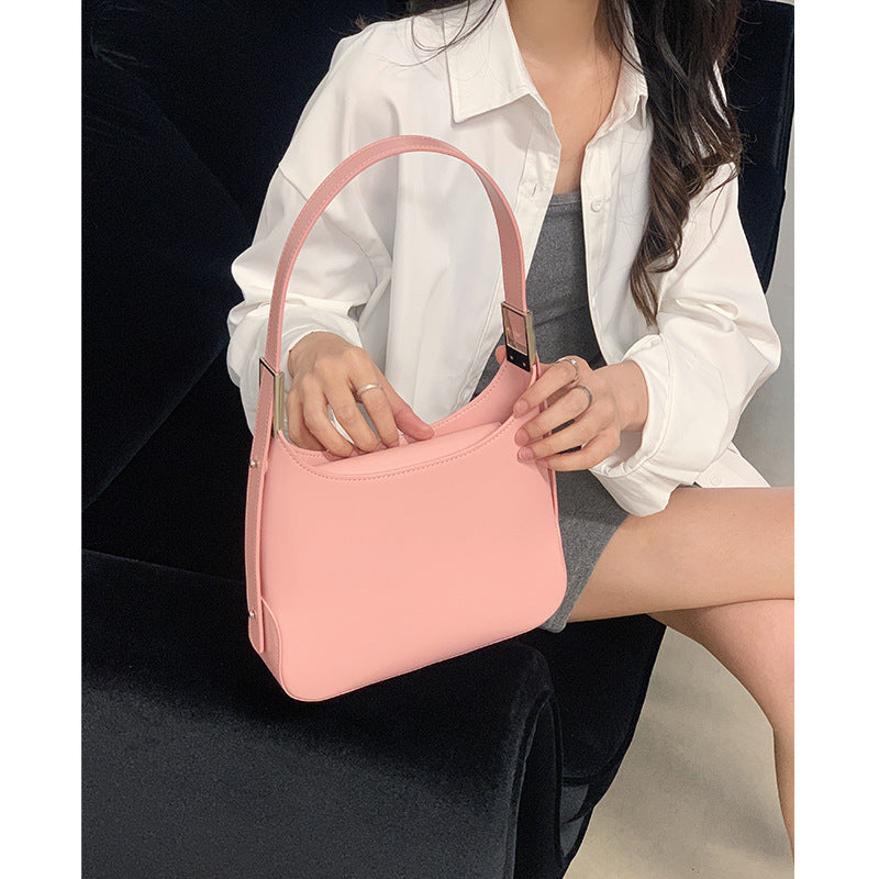 Women's White Female Temperament Underarm High Sense Simple Armpit Bags