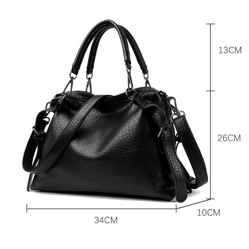 Women's Texture Soft Leather Large Capacity Commuter Handbags