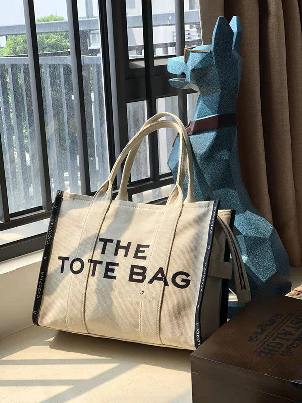Women's Horse Letter Jacquard Canvas Shopping Commuter Shoulder Bags