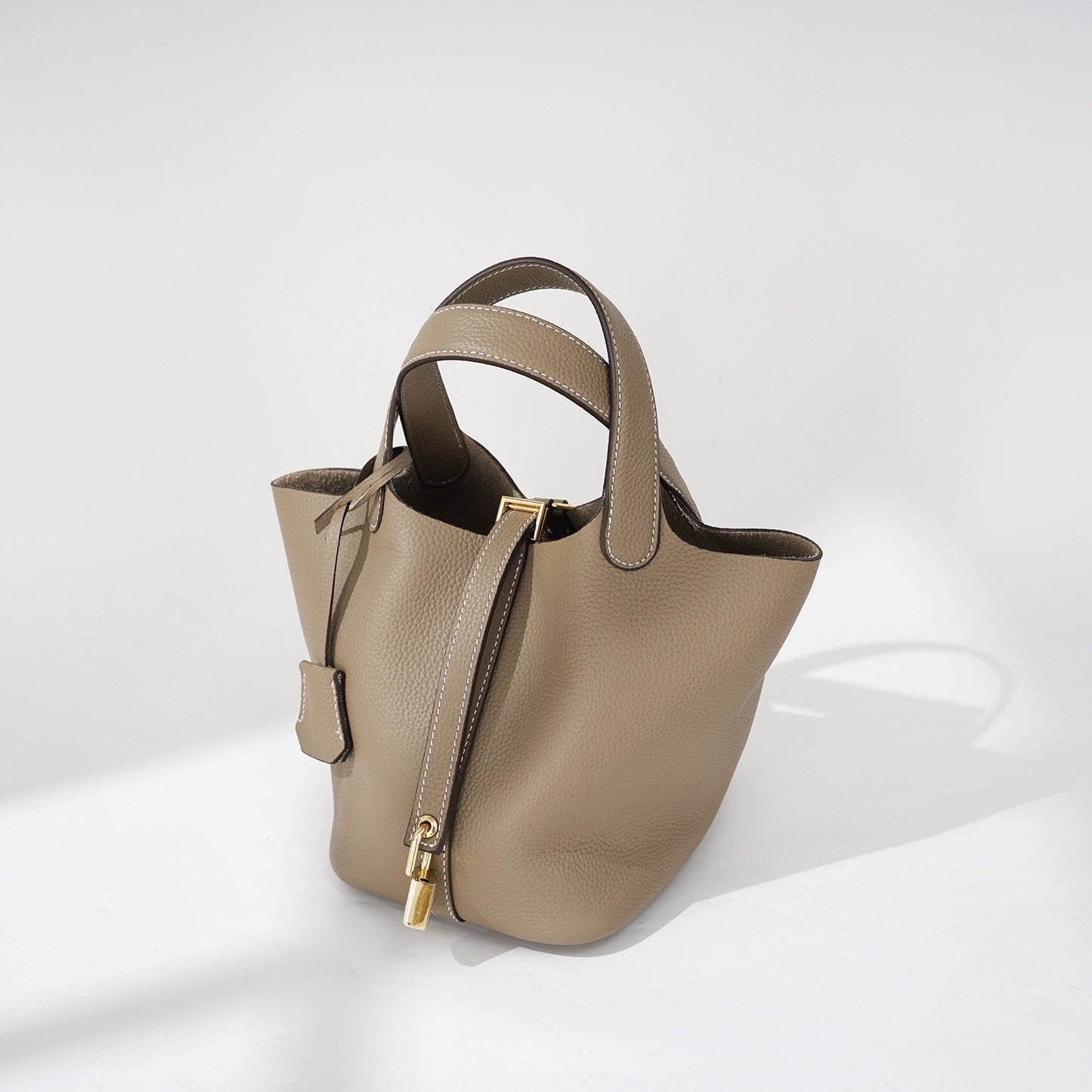 Women's Vegetable Basket Genuine Leather Design Advanced Texture Shoulder Bags