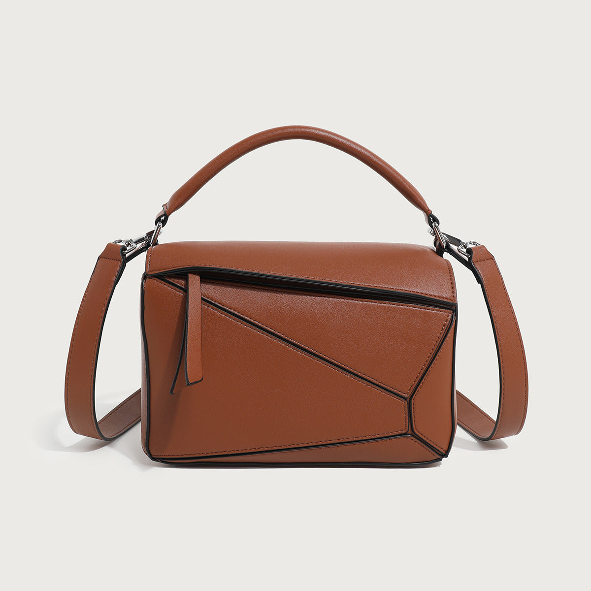 Women's Xi Geometric Stitching Portable Big Pillow Crossbody Bags