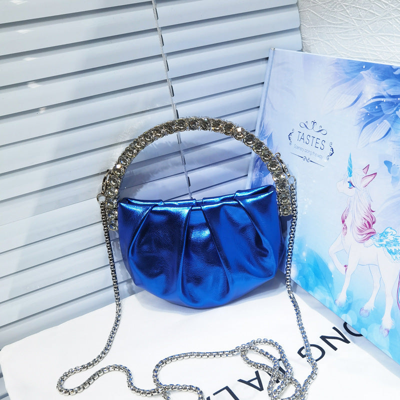 Female Niche Rhinestone Clutch Diamond Pleated Dinner Bags