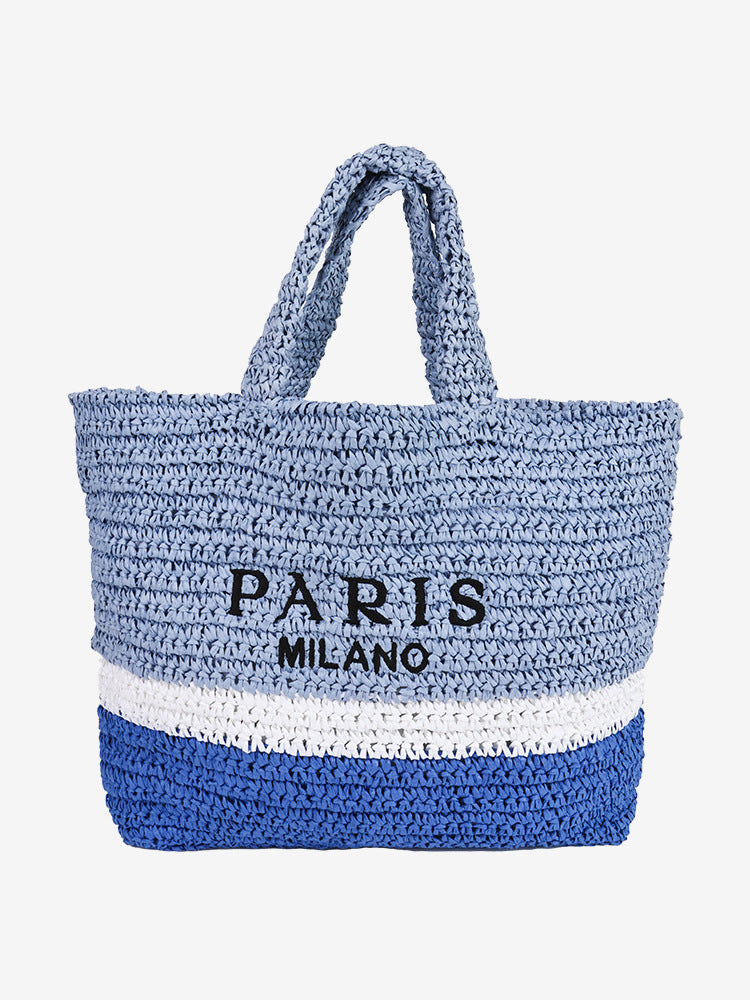Women's Capacity Straw Handmade Woven Seaside Vacation Handbags