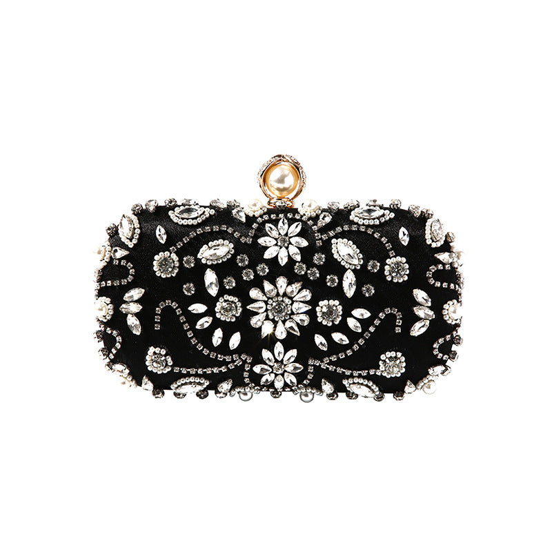 Dinner Clutch Handmade Pearl Embroidery Rhinestone Evening Bags