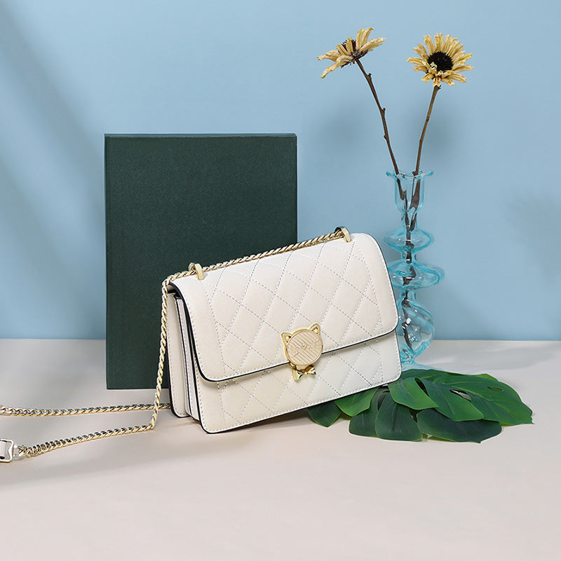 Women's Fashion Genuine Leather Rhombus Chain Special Crossbody Bags