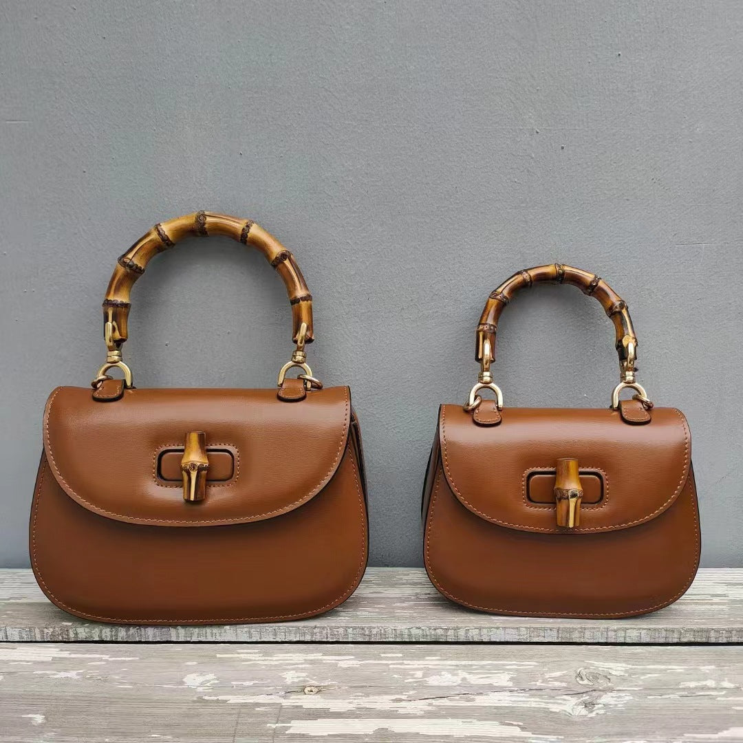 Women's Bamboo Joint Saddle Fashion Retro Leather Crossbody Bags
