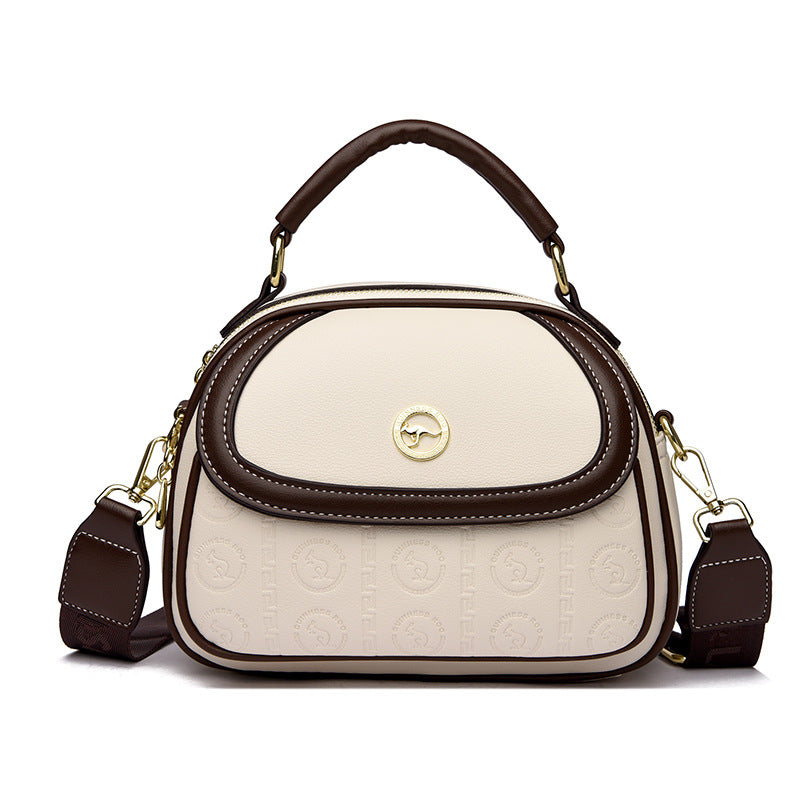 Women's Cattlehide Leather Fashion Trendy Wide Strap Handbags