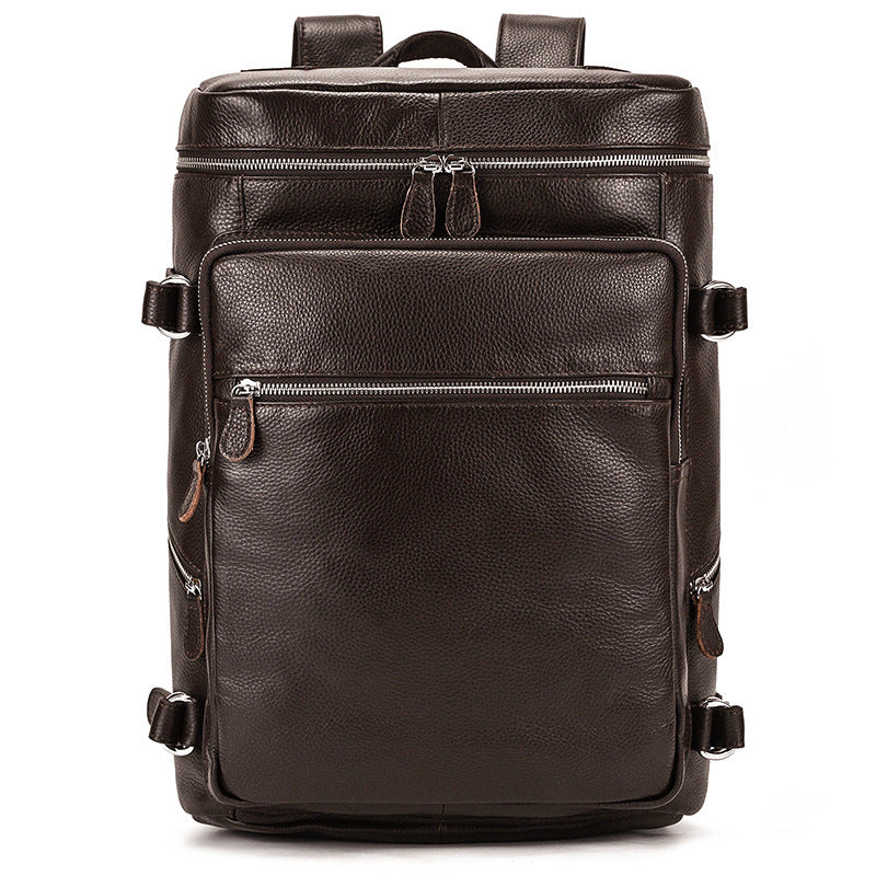 Men's Fashion First Layer Cowhide Large Capacity Backpacks