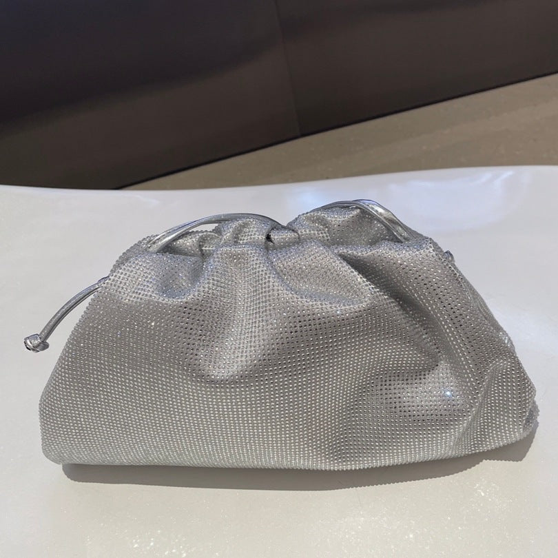 Women's Diamond Cloud Korean Style Pleated Clip Crossbody Bags