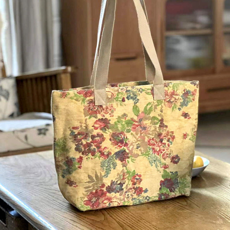 Women's Solid Color Retro Korean Commuter Big Shoulder Bags
