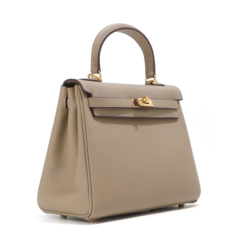 Women's High-grade First Layer Cowhide Kelly Underarm Shoulder Bags