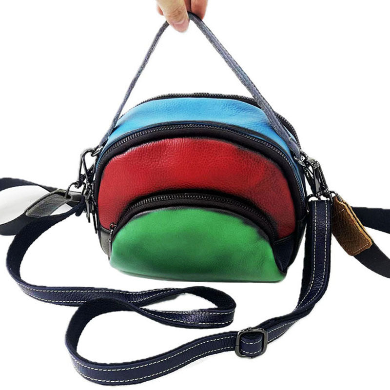 Women's Genuine Leather Spring Cowhide Portable Brushed Bags