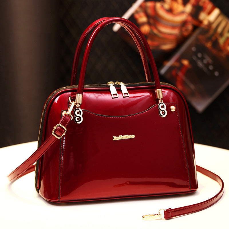 Women's Bright Leather Shell Big Simple Fashion Handbags