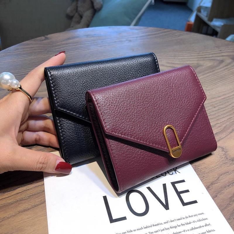 Women's Short Thin Genuine Leather Fashion Soft Card Holder