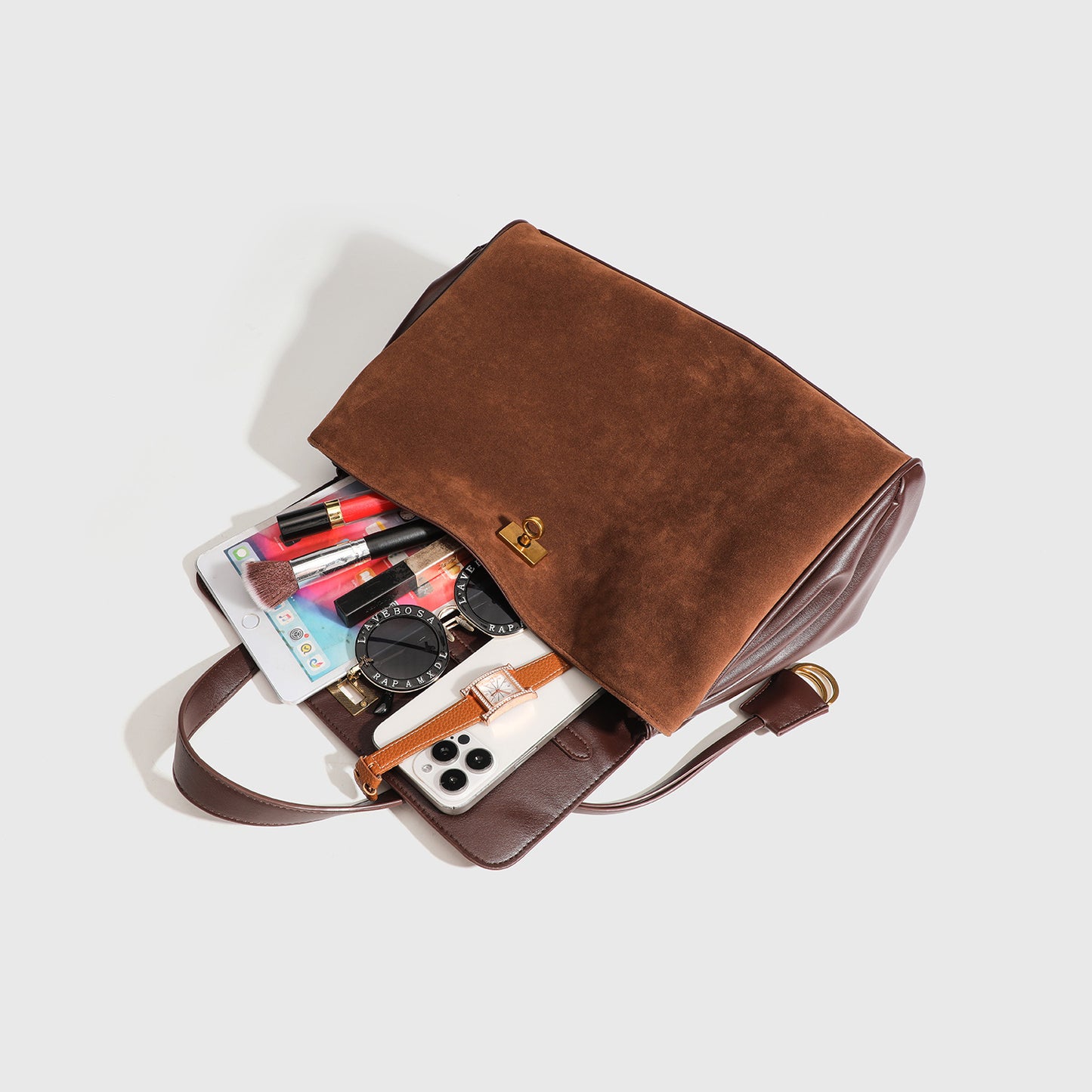 Stylish Suede Matte Leather Kelly Underarm Shoulder Bags