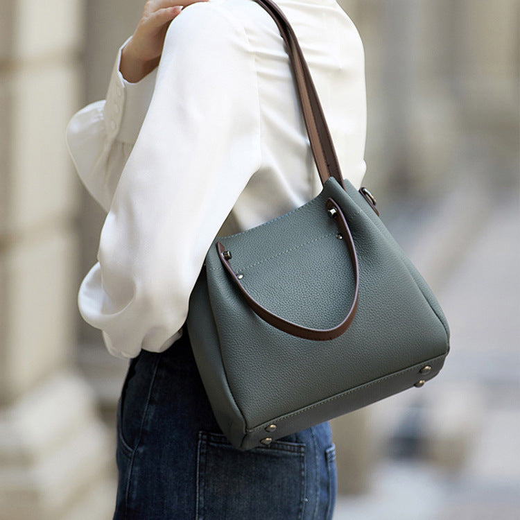 Women's Spring First Layer Cowhide Texture Fashion Shoulder Bags