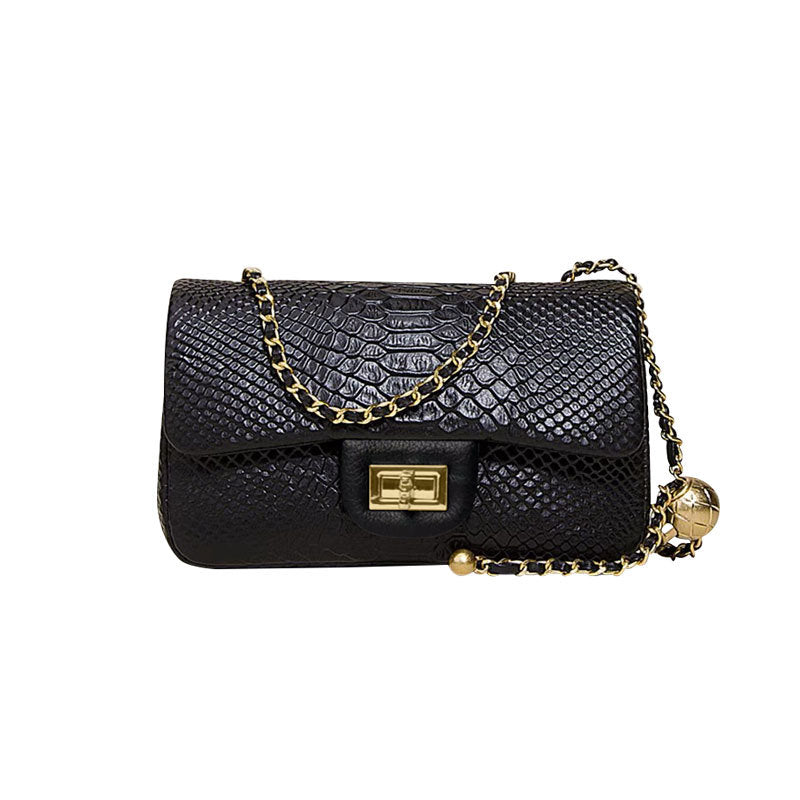 Women's Exquisite Golden Balls Genuine Leather Yak Snakeskin Bags