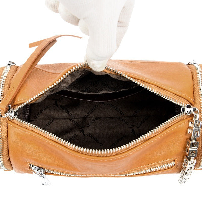 Women's Goods Cross Stitching Round Trendy Niche Shoulder Bags