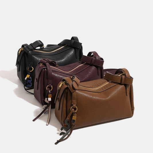 Women's Vegetable Tanning Leather Pillow Design With Bags