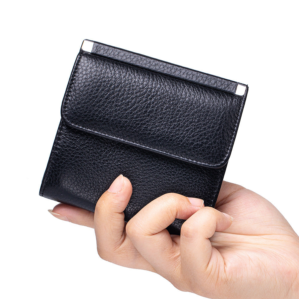 Women's Genuine Leather Short High-grade Storage First Ladies Wallets