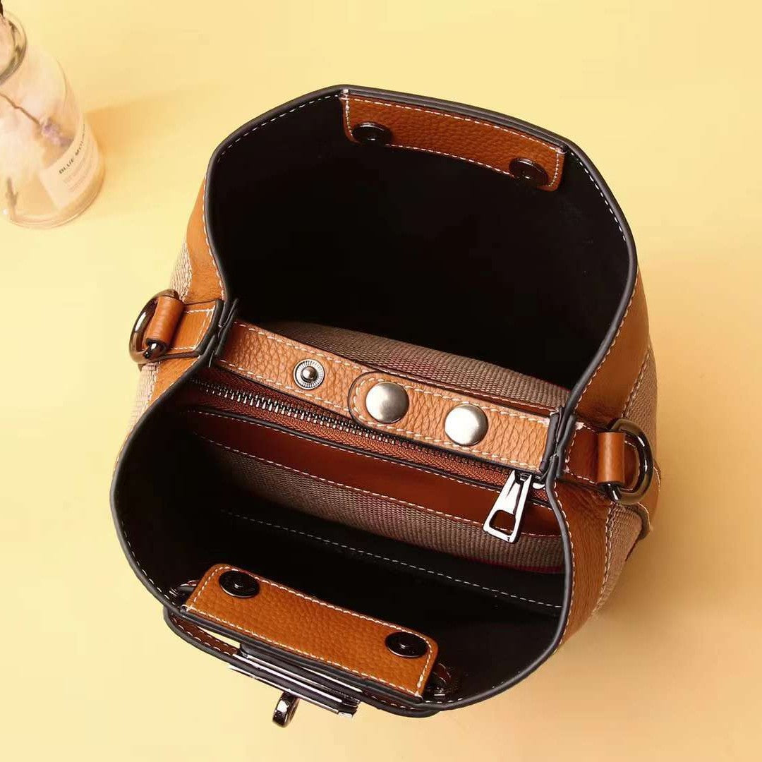 Women's Korean Style Plaid Portable Large Capacity Handbags