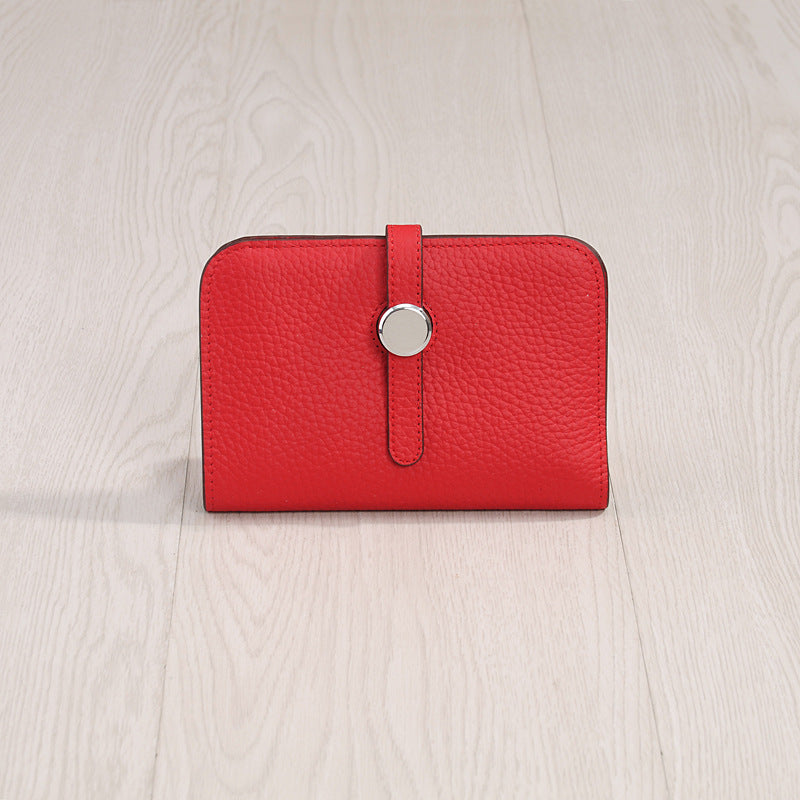 Women's Genuine Leather Korean Fashionable Personalized Simple Ladies Wallets