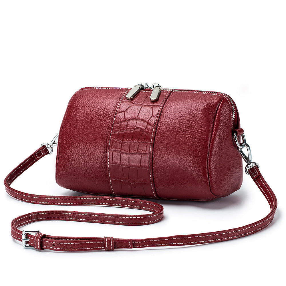 Women's Fashion First Layer Cowhide Boston Niche Bags