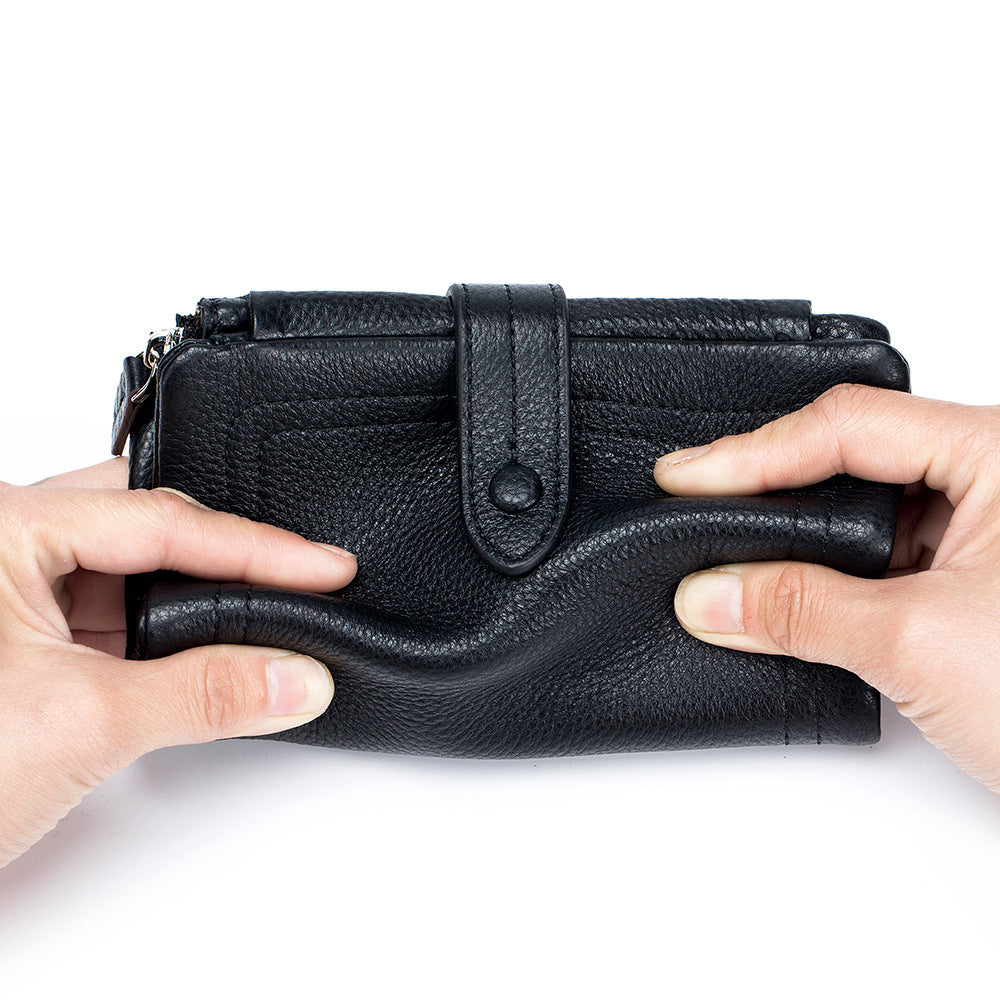 Women's Soft Leather High-grade Short Three-fold Large Capacity Ladies Wallets