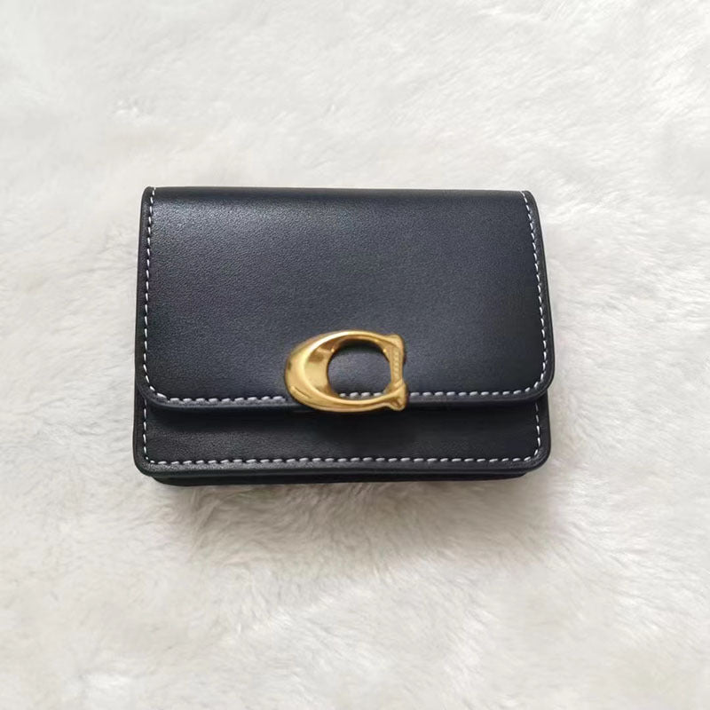 Print Cowhide Retro Magnetic Snap Short Handbags