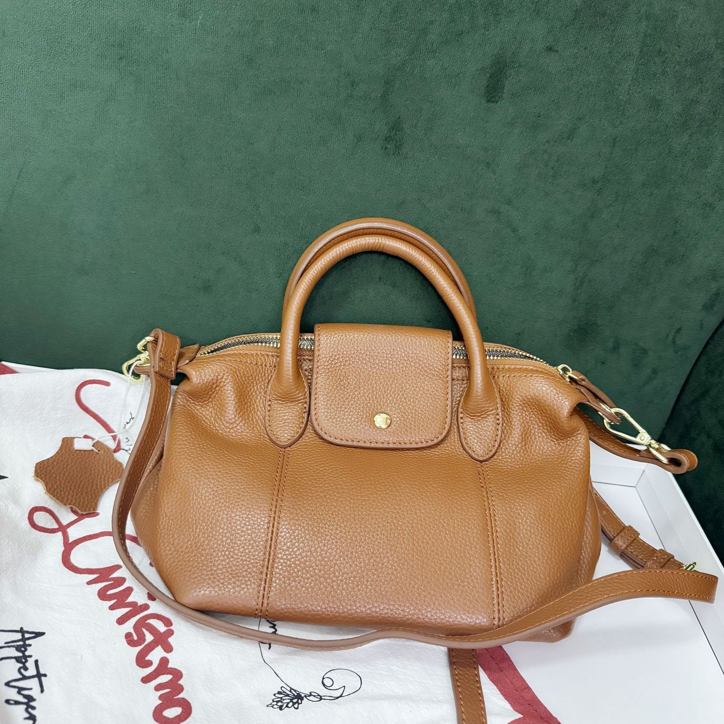 Women's Dumpling Portable Urban Simple Soft Genuine Handbags