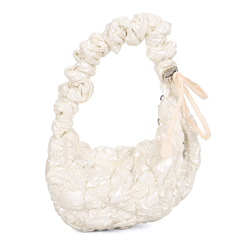 Cloud Pleated Large Capacity Embroidery Thread Shoulder Bags