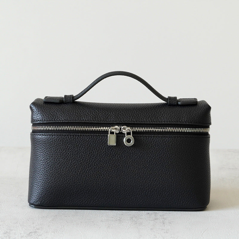 Women's High Quality Genuine Leather Lunch Box First Layer Crossbody Bags