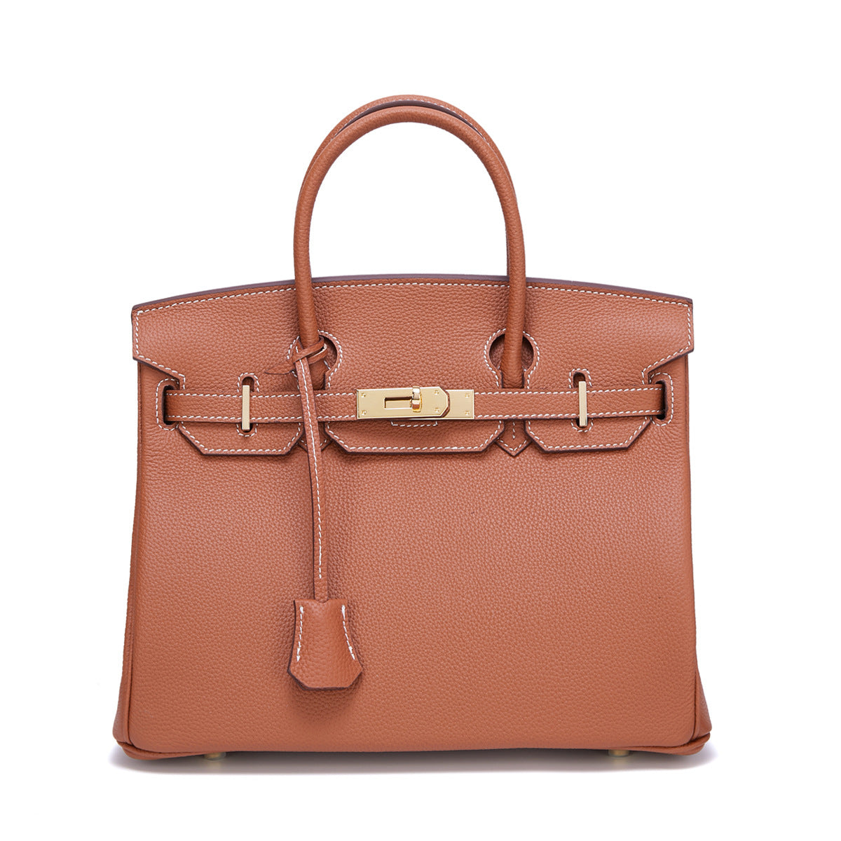 Women's Gold First Layer Cowhide Leather Large Handbags