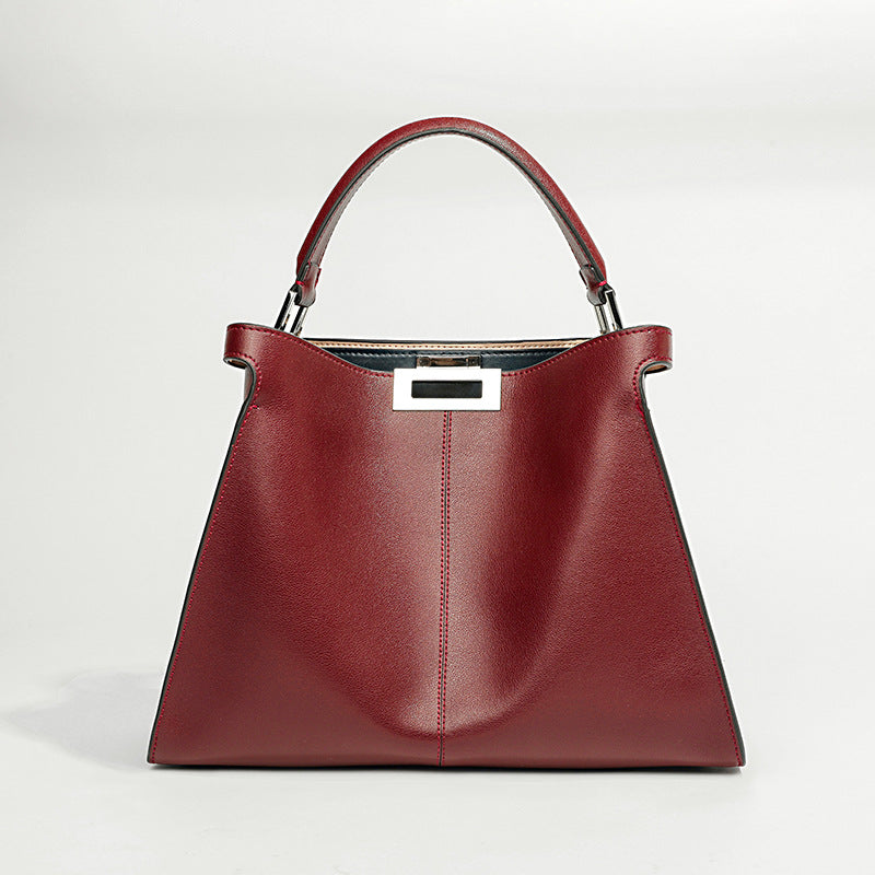 Women's Workplace Elegant Fan Fashion Genuine Leather Handbags