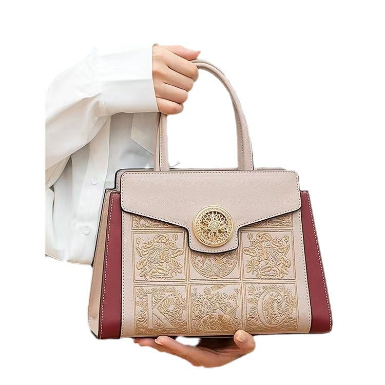Women's Mother Portable Graceful Handmade Embroidery National Shoulder Bags