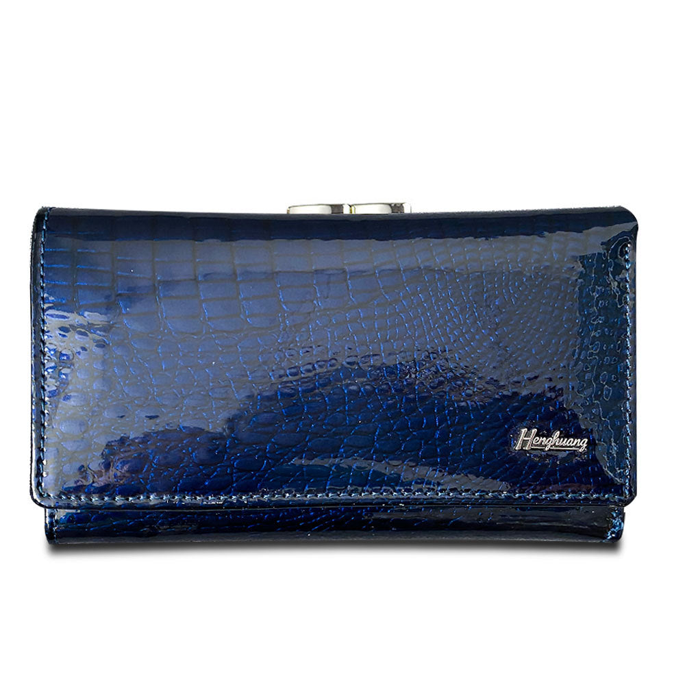 Women's Short Russian Genuine Leather Banknote Mobile Ladies Wallets