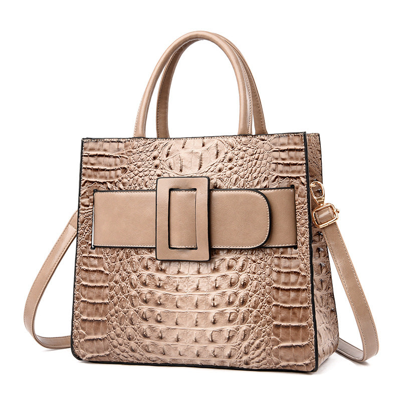 Women's Durable Crocodile Pattern Trendy Vintage Handbags