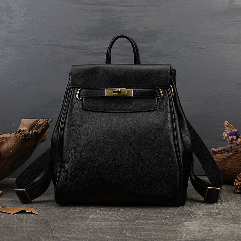 Women's Genuine Leather Fashion First Layer Cowhide Backpacks